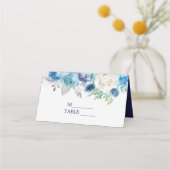 Blauwe en witte rozen plaatskaartje (Voorkant)