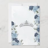 Blauwe en witte rozen Princess Quinceañera Birthda Kaart (Achterkant)