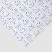 Blauwe en witte ruitjes die brandmerken tissuepapier (Detail)