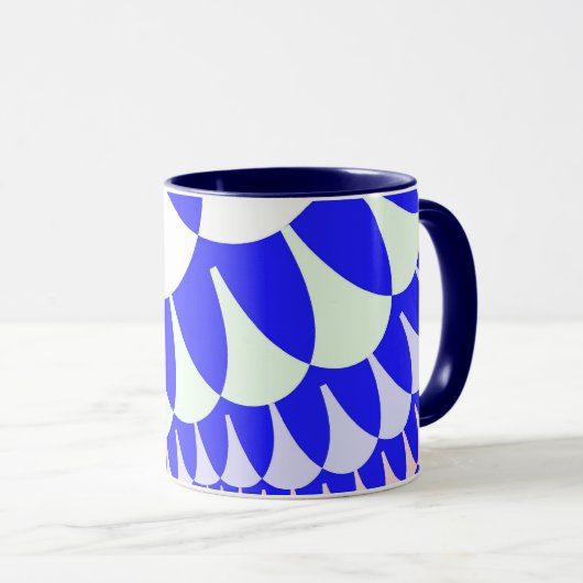 Blauwe en witte schaaltjes mok (Voorkant rechts)