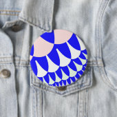 Blauwe en witte schaaltjes ronde button 4,0 cm (In situ)