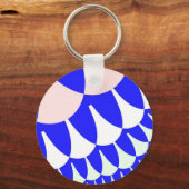 Blauwe en witte schaaltjes sleutelhanger (Voorkant)