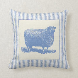 Blauwe en witte schapen met schoppen kussen