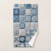 Blauwe en witte sneeuwvlok quilt bad handdoek (Handdoek)