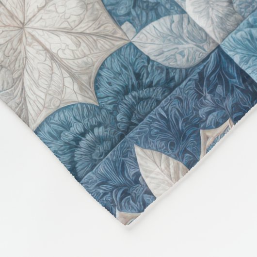 Blauwe en witte sneeuwvlok quilt fleece deken (Hoek)