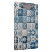 Blauwe en witte sneeuwvlok quilt klembord (Rechts)