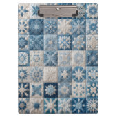 Blauwe en witte sneeuwvlok quilt klembord (Voorkant)