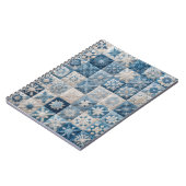 Blauwe en witte sneeuwvlok quilt notitieboek (Linkerzijde)