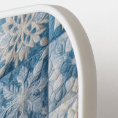 Blauwe en witte sneeuwvlok quilt pickleball paddle (Links Detail)