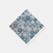Blauwe en witte sneeuwvlok quilt servet (Hoek)