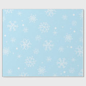 Blauwe en witte sneeuwvlokken cadeaupapier (Vlak)