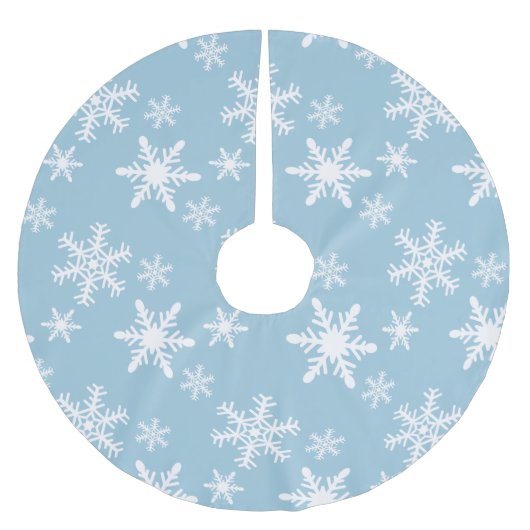 Blauwe en witte sneeuwvlokken kerstboom rok (Voorkant)