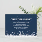 Blauwe en witte sneeuwvlokken kerstfeest kaart (Staand voorkant)