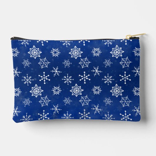 Blauwe en witte sneeuwvlokken laten het sneeuwen etui (Achterkant)