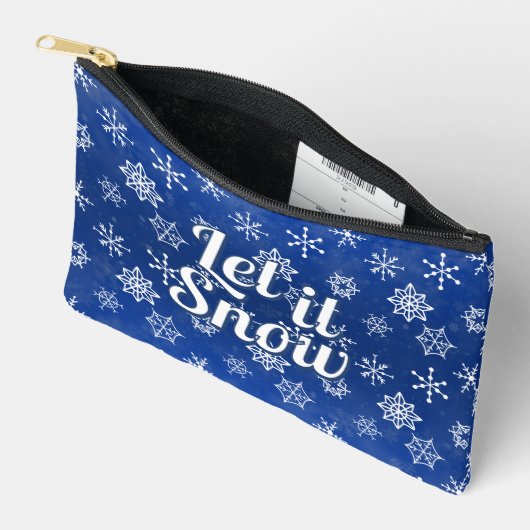 Blauwe en witte sneeuwvlokken laten het sneeuwen etui (Open)