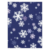 Blauwe en witte sneeuwvlokken op donkerblauwe gron tafelkleed (Voorkant)