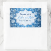 Blauwe en witte sneeuwvlokken Sticker (Tas)