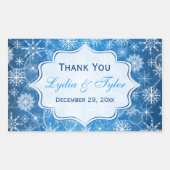 Blauwe en witte sneeuwvlokken Sticker (Voorkant)