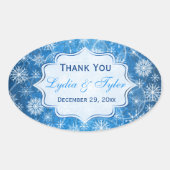 Blauwe en witte sneeuwvlokken Sticker (Voorkant)