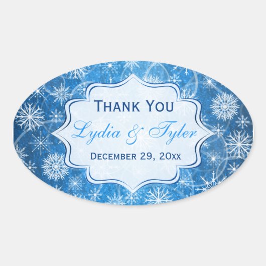 Blauwe en witte sneeuwvlokken Sticker (Voorkant)