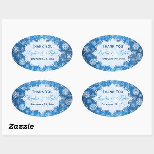 Blauwe en witte sneeuwvlokken Sticker (Vel)