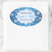 Blauwe en witte sneeuwvlokken Sticker (Tas)