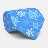 Blauwe en witte sneeuwvlokken stropdas (Opgerold)