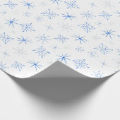 blauwe en witte sneeuwvlokken uit de Middeleeuwen Cadeaupapier (Hoek)