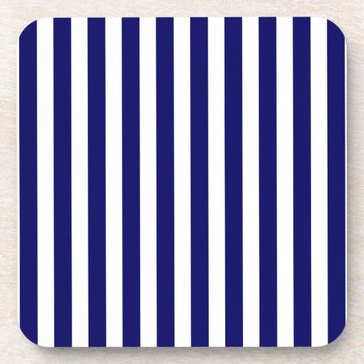 Blauwe en witte snoepjes strepen bier onderzetter (Voorkant)