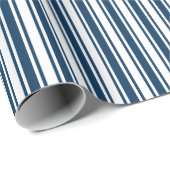 Blauwe en witte snoepjes strepen cadeaupapier (Rol Hoek)