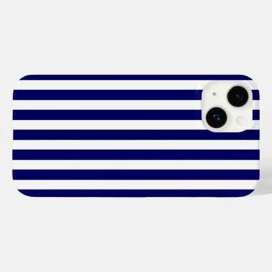 Blauwe en witte snoepjes strepen Case-Mate iPhone case (Achterkant (horizontaal))