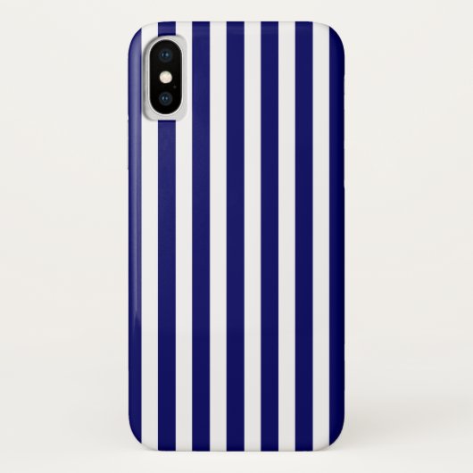 Blauwe en witte snoepjes strepen Case-Mate iPhone case (Achterkant)