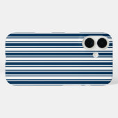 Blauwe en witte snoepjes strepen Case-Mate iPhone case (Achterkant (horizontaal))