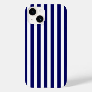 Blauwe en witte snoepjes strepen Case-Mate iPhone 14 hoesje