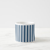Blauwe en witte snoepjes strepen espresso kop (Voorkant)