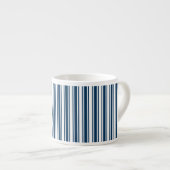 Blauwe en witte snoepjes strepen espresso kop (Voorkant rechts)