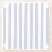 Blauwe en witte snoepjes strepen glazen onderzetter (Achterkant)