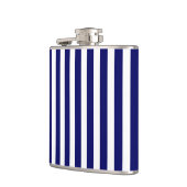 Blauwe en witte snoepjes strepen heupfles (Links)