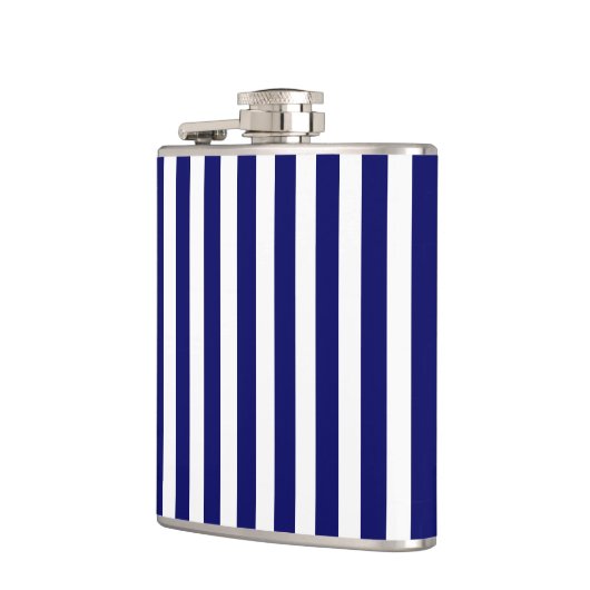 Blauwe en witte snoepjes strepen heupfles (Links)