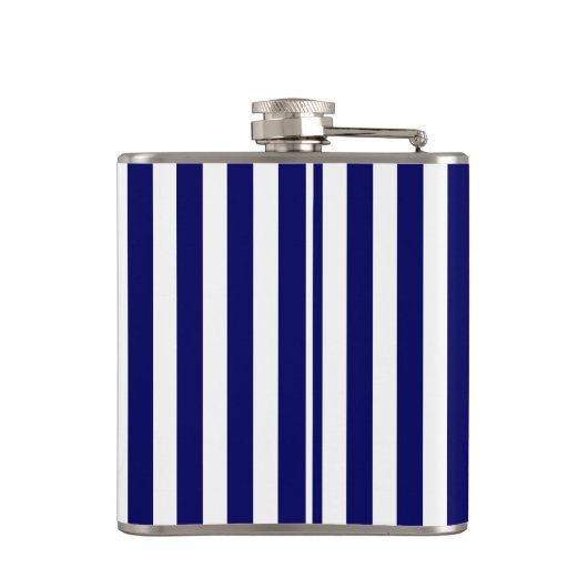 Blauwe en witte snoepjes strepen heupfles (Achterkant)