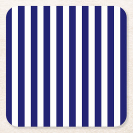 Blauwe en witte snoepjes strepen kartonnen onderzetters