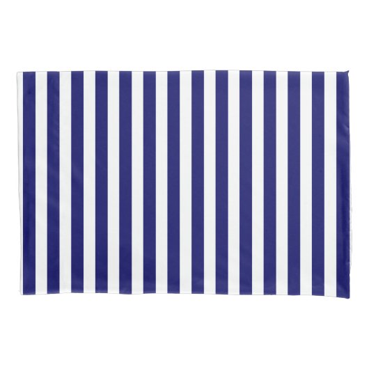 Blauwe en witte snoepjes strepen kussensloop (Voorkant)