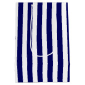 Blauwe en witte snoepjes strepen medium cadeauzakje (Achterkant)