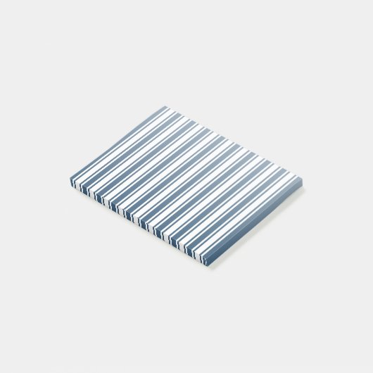 Blauwe en witte snoepjes strepen post-it® notes (Schuin)