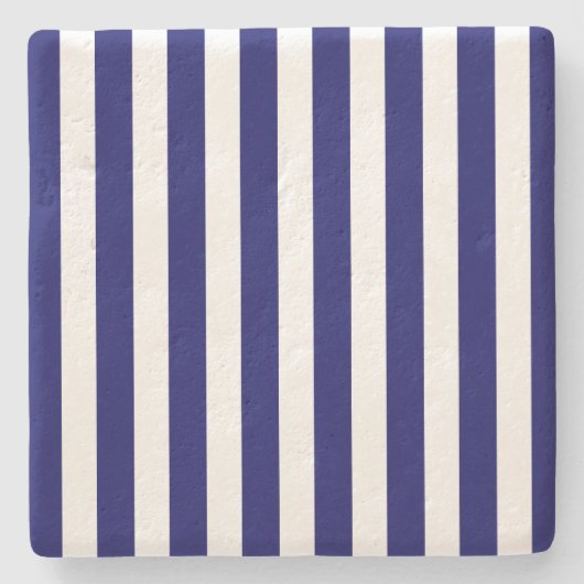 Blauwe en witte snoepjes strepen stenen onderzetter (Voorkant)