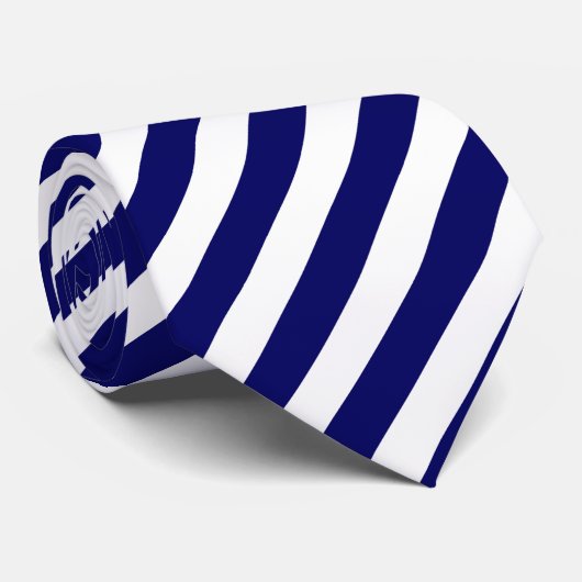 Blauwe en witte snoepjes strepen stropdas (Opgerold)