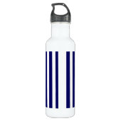 Blauwe en witte snoepjes strepen waterfles  (Achterkant)