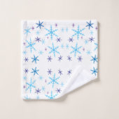 Blauwe en witte snowflake patroonhanddoeken bad handdoek (Wasdoekje)