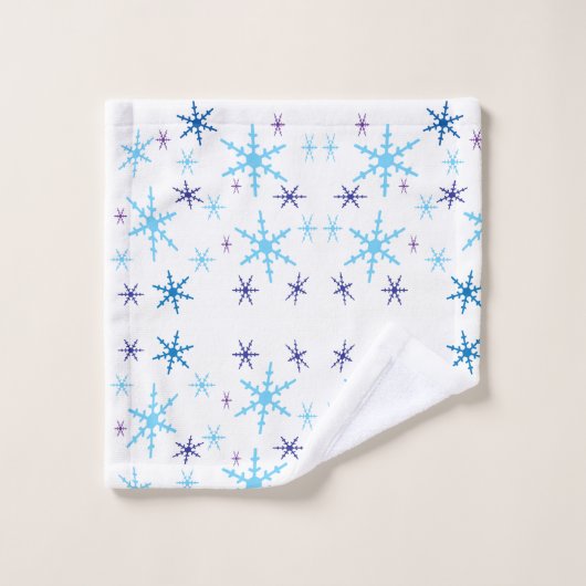 Blauwe en witte snowflake patroonhanddoeken bad handdoek (Wasdoekje)