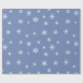 Blauwe en witte snowflakes kerst cadeaupapier (Vlak)